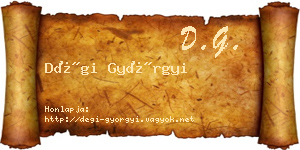 Dégi Györgyi névjegykártya